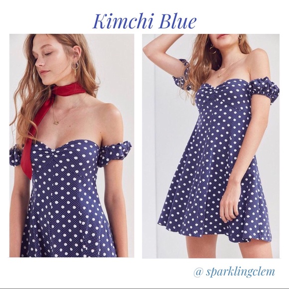 NWT Kimchi Blue XS Melissa Off the Shoulder Dress - Picture 1 of 6